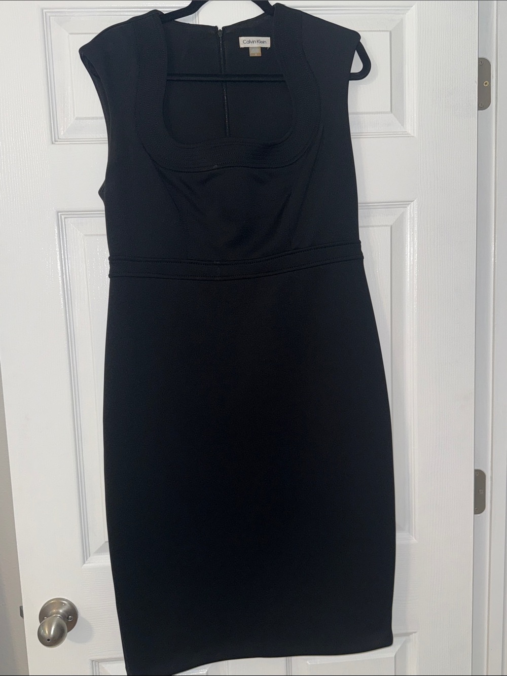 Calvin Klein Black Cap-Sleeve Sheath Dress